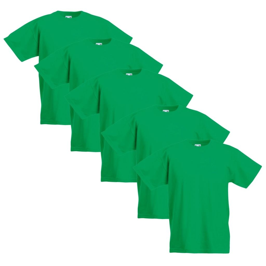 Fruit of the Loom Original Kids T-shirt 5 pcs Green Size 152